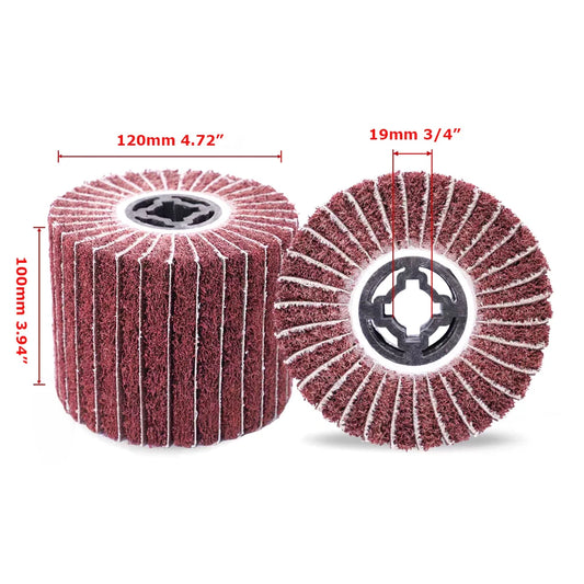 120x100x19mm Drum Polishing Wheel Stainless Steel Wire drawing Brush - Non-woven, Poly Strip, Felt, Cotton, Steel Wire,Hemp