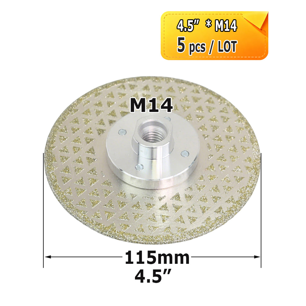 4.5"/5"*M14 Starry Sky Electroplated Diamond Cutting Disc Ultra Sharp Saw Blade for Ceramic Tile Marble Granite Concrete Brick