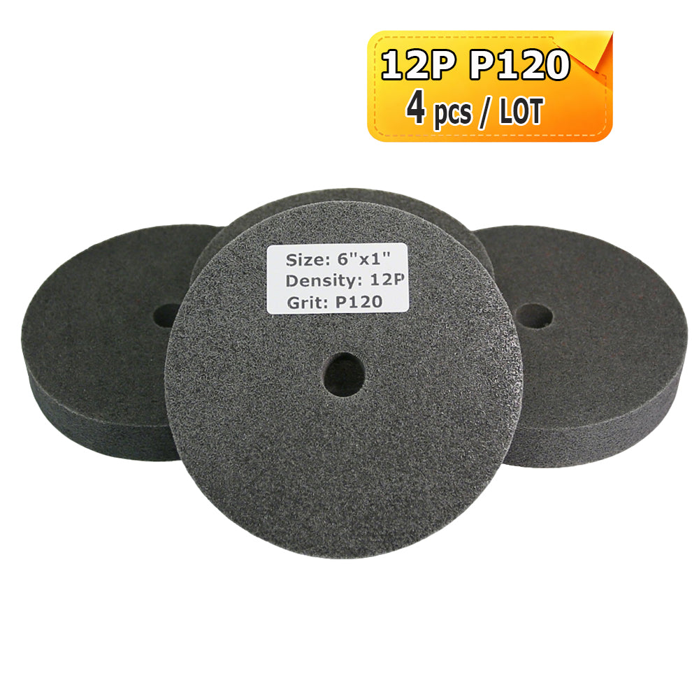 6"x1" Unitized Nylon Fiber Polishing Wheel 3P/5P/7P/9P/12P for Stainless Steel Aluminum Metal Heavy-Duty Deburring Surface Prep