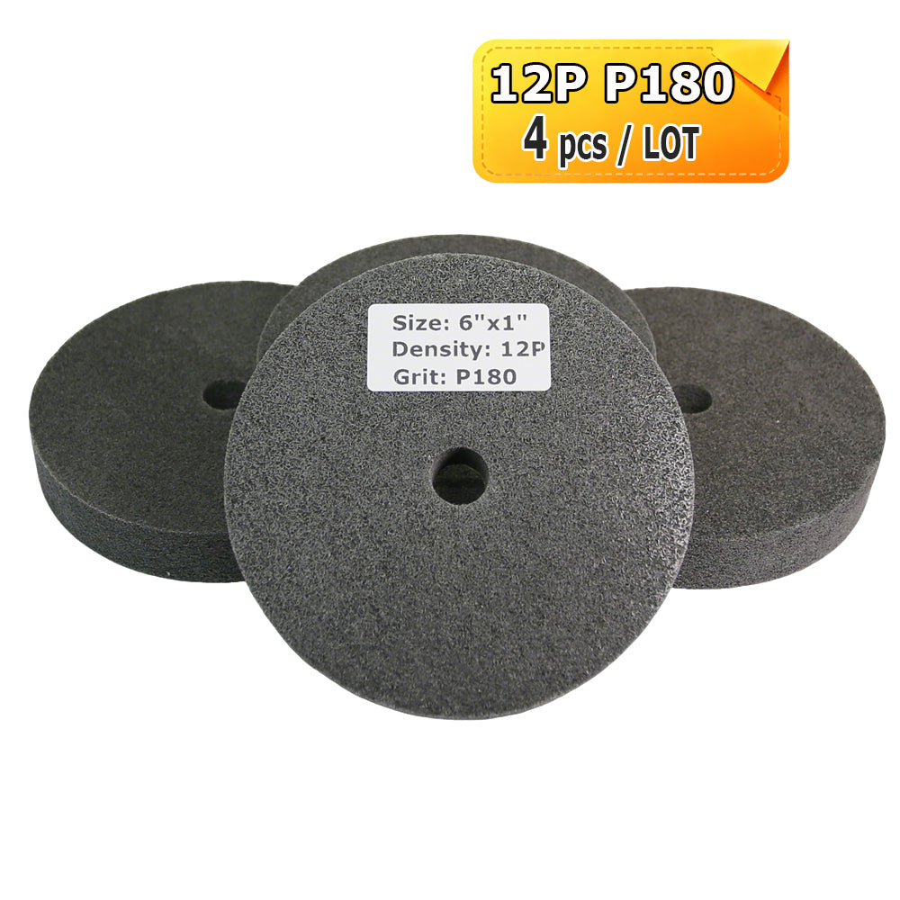 6"x1" Unitized Nylon Fiber Polishing Wheel 3P/5P/7P/9P/12P for Stainless Steel Aluminum Metal Heavy-Duty Deburring Surface Prep