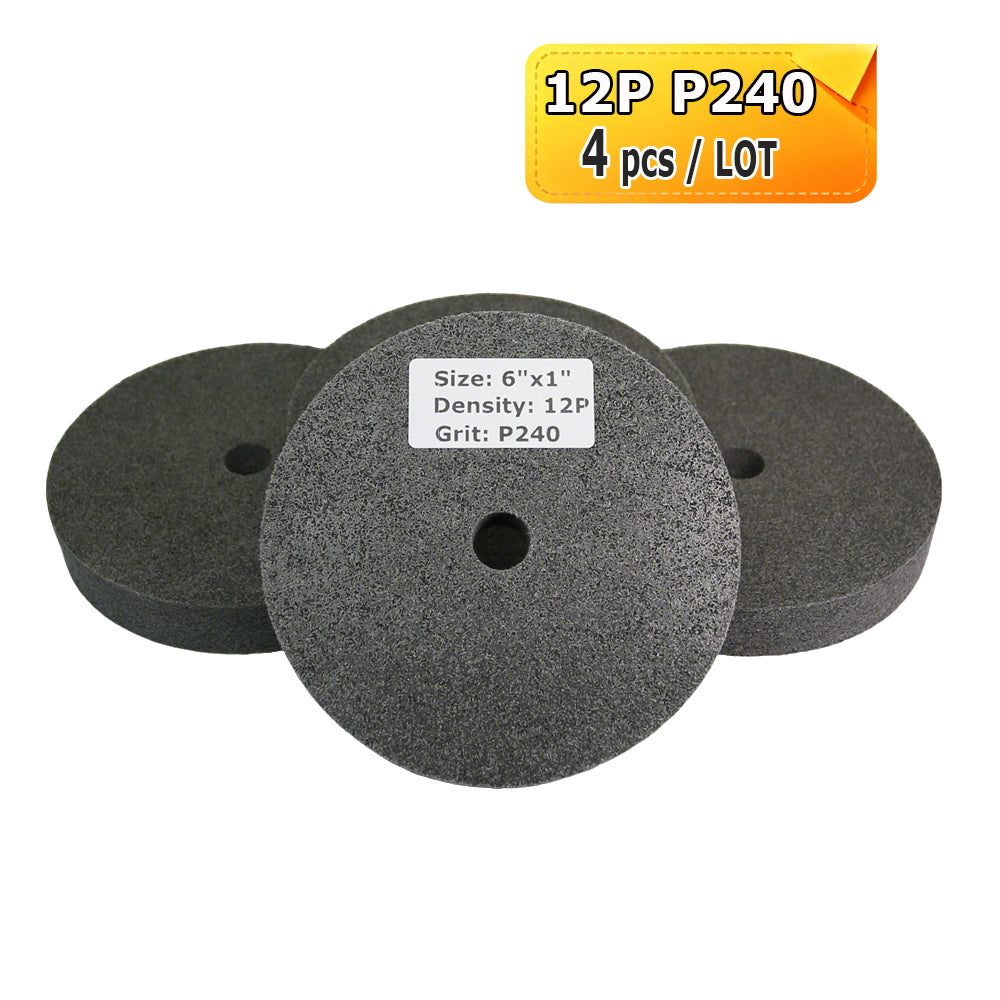 6"x1" Unitized Nylon Fiber Polishing Wheel 3P/5P/7P/9P/12P for Stainless Steel Aluminum Metal Heavy-Duty Deburring Surface Prep