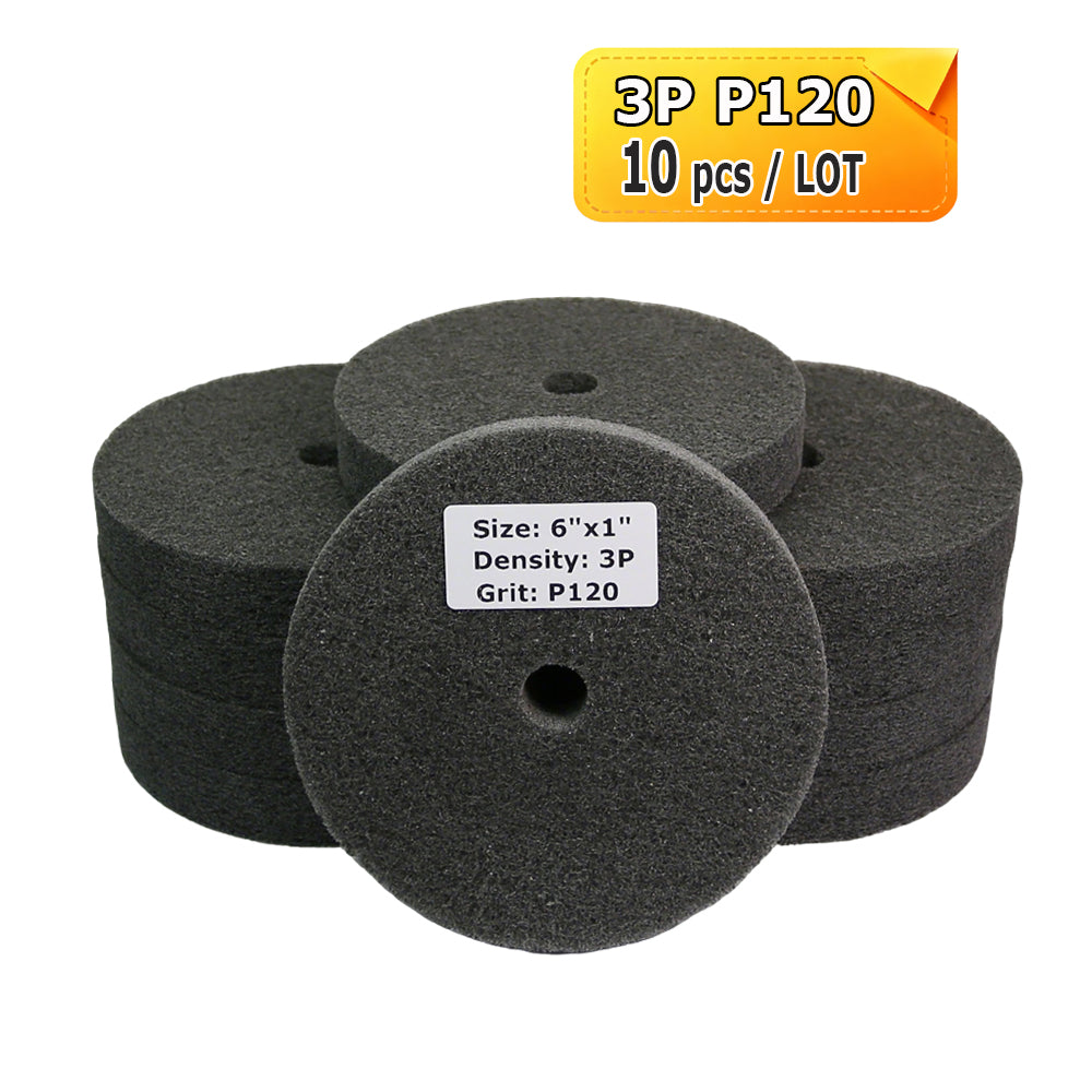 6"x1" Unitized Nylon Fiber Polishing Wheel 3P/5P/7P/9P/12P for Stainless Steel Aluminum Metal Heavy-Duty Deburring Surface Prep