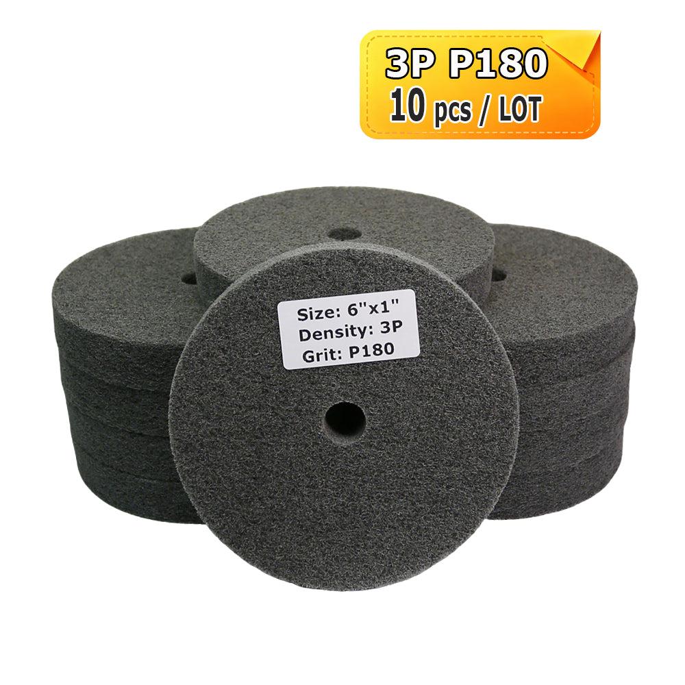 6"x1" Unitized Nylon Fiber Polishing Wheel 3P/5P/7P/9P/12P for Stainless Steel Aluminum Metal Heavy-Duty Deburring Surface Prep