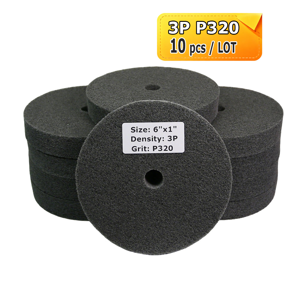6"x1" Unitized Nylon Fiber Polishing Wheel 3P/5P/7P/9P/12P for Stainless Steel Aluminum Metal Heavy-Duty Deburring Surface Prep