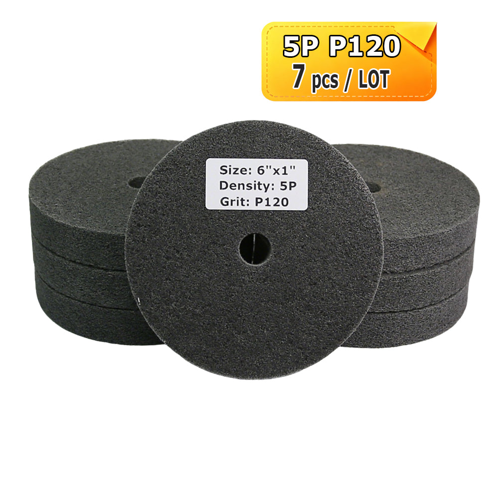 6"x1" Unitized Nylon Fiber Polishing Wheel 3P/5P/7P/9P/12P for Stainless Steel Aluminum Metal Heavy-Duty Deburring Surface Prep
