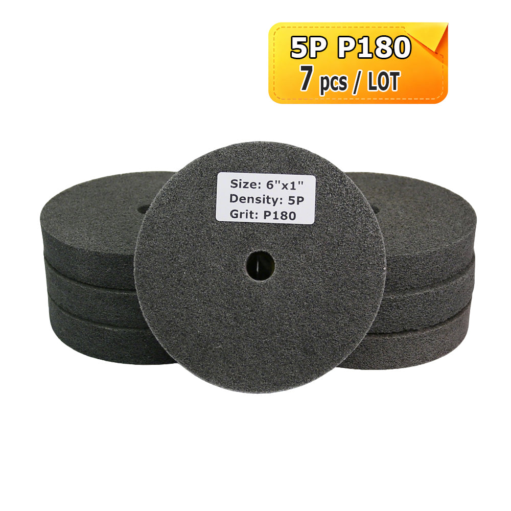 6"x1" Unitized Nylon Fiber Polishing Wheel 3P/5P/7P/9P/12P for Stainless Steel Aluminum Metal Heavy-Duty Deburring Surface Prep