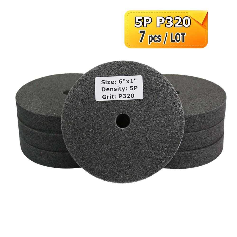 6"x1" Unitized Nylon Fiber Polishing Wheel 3P/5P/7P/9P/12P for Stainless Steel Aluminum Metal Heavy-Duty Deburring Surface Prep