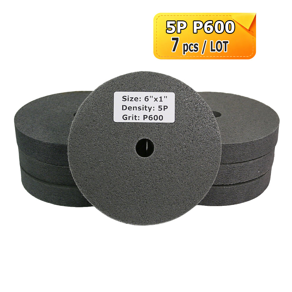 6"x1" Unitized Nylon Fiber Polishing Wheel 3P/5P/7P/9P/12P for Stainless Steel Aluminum Metal Heavy-Duty Deburring Surface Prep