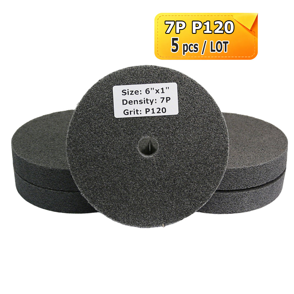 6"x1" Unitized Nylon Fiber Polishing Wheel 3P/5P/7P/9P/12P for Stainless Steel Aluminum Metal Heavy-Duty Deburring Surface Prep
