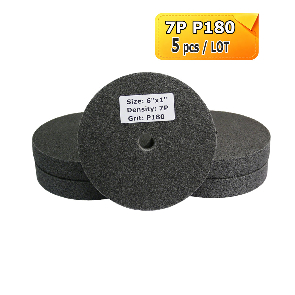 6"x1" Unitized Nylon Fiber Polishing Wheel 3P/5P/7P/9P/12P for Stainless Steel Aluminum Metal Heavy-Duty Deburring Surface Prep