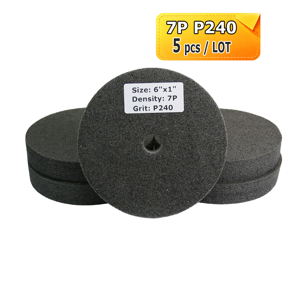6"x1" Unitized Nylon Fiber Polishing Wheel 3P/5P/7P/9P/12P for Stainless Steel Aluminum Metal Heavy-Duty Deburring Surface Prep