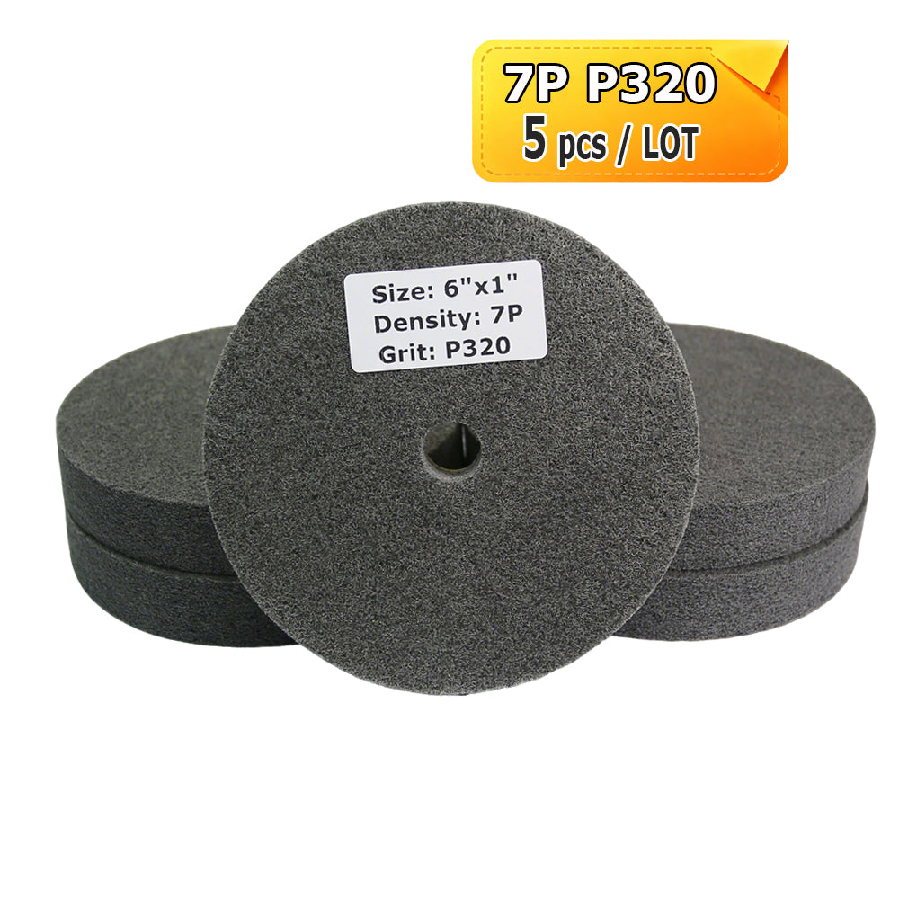 6"x1" Unitized Nylon Fiber Polishing Wheel 3P/5P/7P/9P/12P for Stainless Steel Aluminum Metal Heavy-Duty Deburring Surface Prep