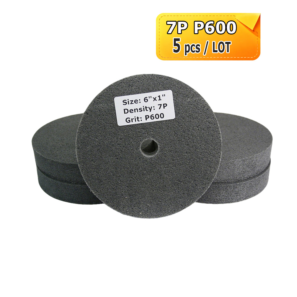 6"x1" Unitized Nylon Fiber Polishing Wheel 3P/5P/7P/9P/12P for Stainless Steel Aluminum Metal Heavy-Duty Deburring Surface Prep