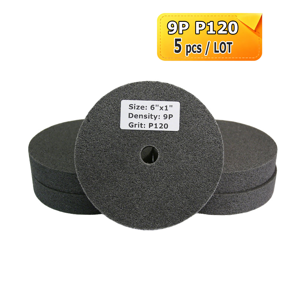 6"x1" Unitized Nylon Fiber Polishing Wheel 3P/5P/7P/9P/12P for Stainless Steel Aluminum Metal Heavy-Duty Deburring Surface Prep