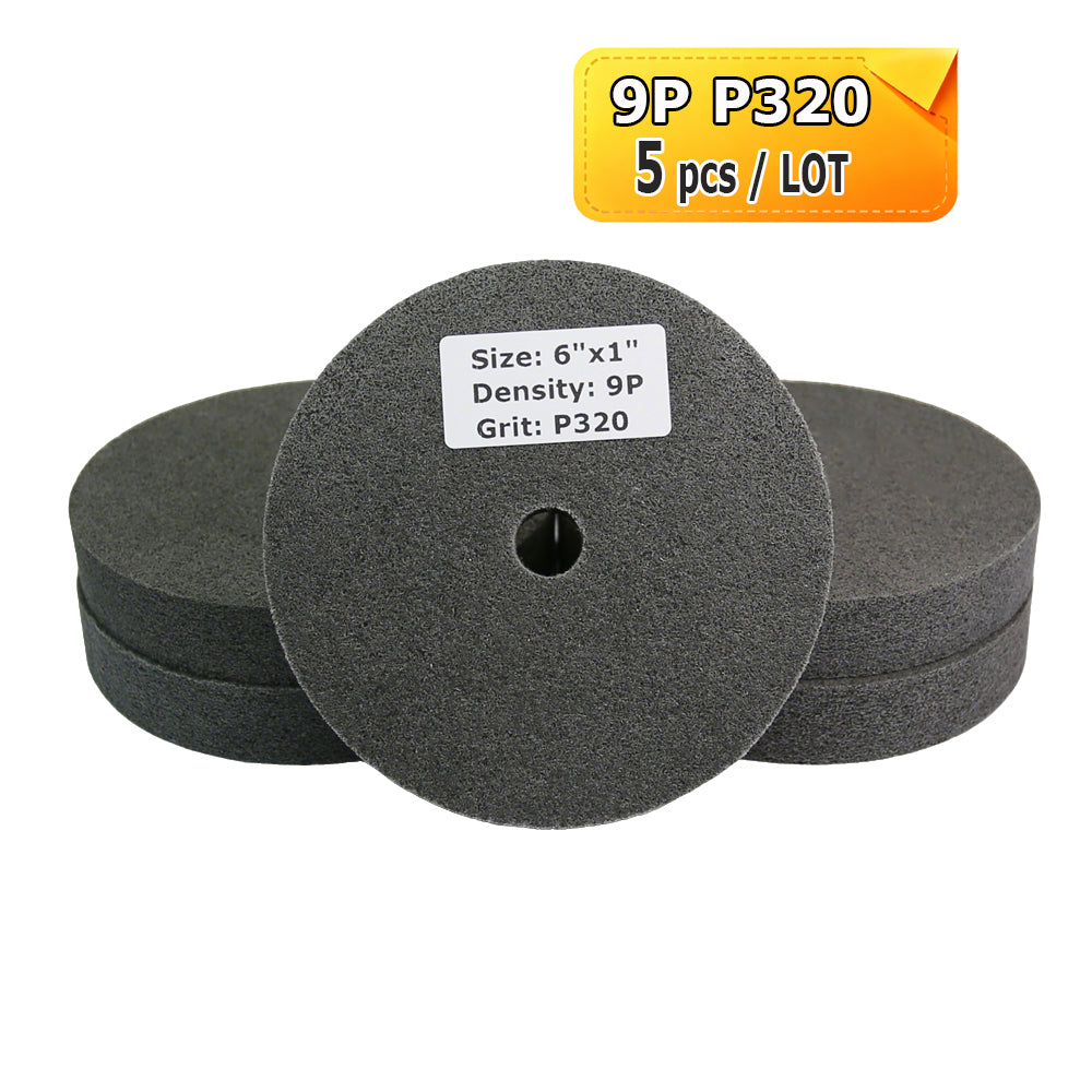 6"x1" Unitized Nylon Fiber Polishing Wheel 3P/5P/7P/9P/12P for Stainless Steel Aluminum Metal Heavy-Duty Deburring Surface Prep