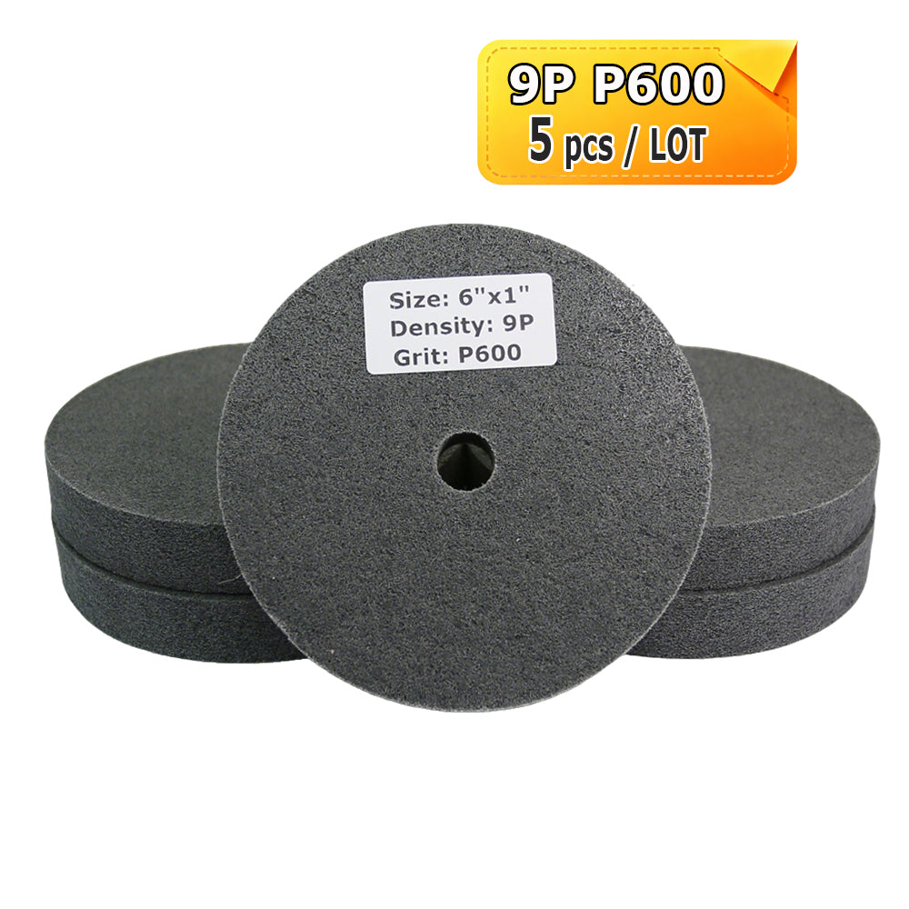 6"x1" Unitized Nylon Fiber Polishing Wheel 3P/5P/7P/9P/12P for Stainless Steel Aluminum Metal Heavy-Duty Deburring Surface Prep