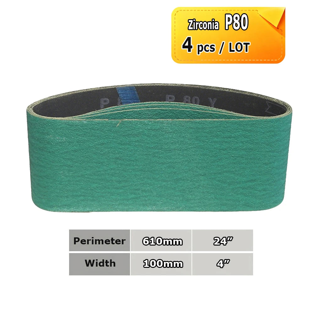 610x100mm Sanding Belts Zirconia Ceramic Aluminum Oxide Abrasive Bands 24"x3.9" for Knife Steel Wood Grinding Polishing