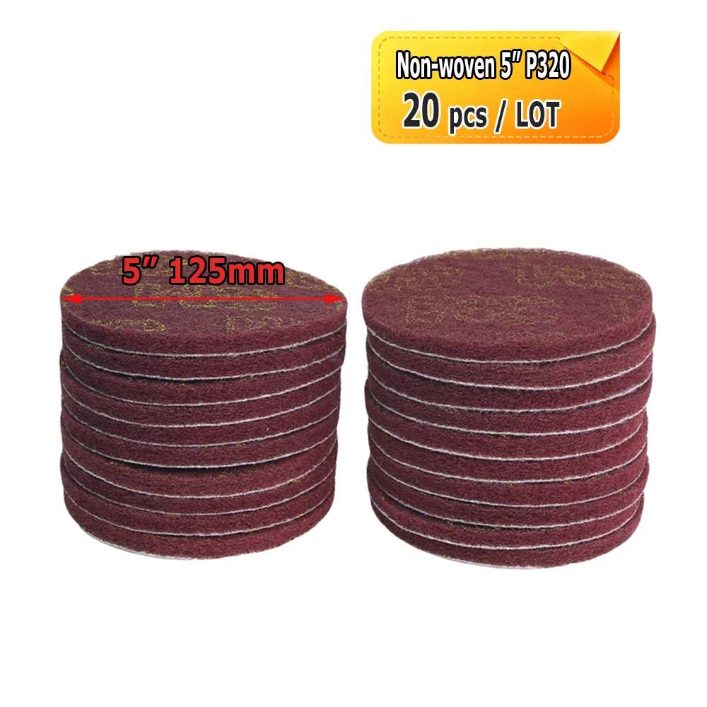2" - 7" Abrasive Sanding Discs Black Poly Strip P36 Non-woven Polishing Pad P180 P320 P600 Wool Felt Buffing Disk Wax