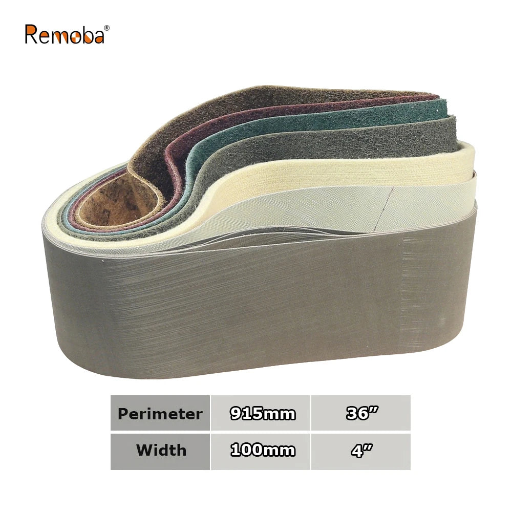 915x100mm Abrasive Sanding Belts 4"x36" Polishing Bands, Non-woven Nylon Fiber, Wool Felt, 305EA A3 A5, 237AA A6 A16 A30 A65