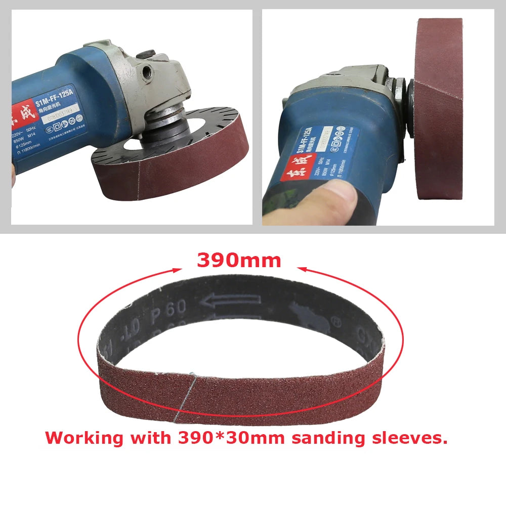 5“ 124x30mm Expansion Polishing Wheel Angle Grinder Expandable Drum with Zirconia A/O Sanding Sleeves for Metal Wood Grinding
