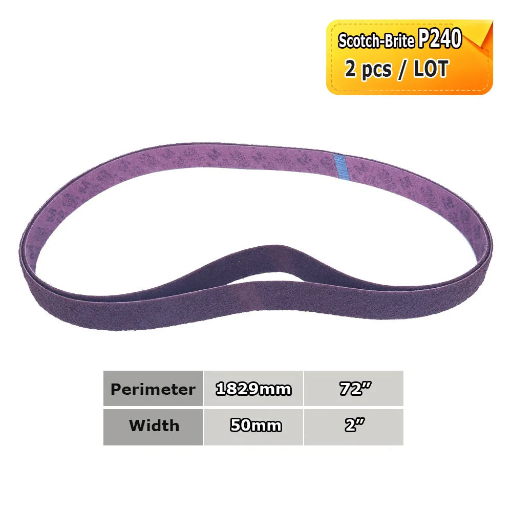 2x72" Abrasive Sanding Belts 1829x50mm, Non-woven Nylon Fiber, Wool Felt, 305EA A3 A5, 237AA A6 A16 A30 A65