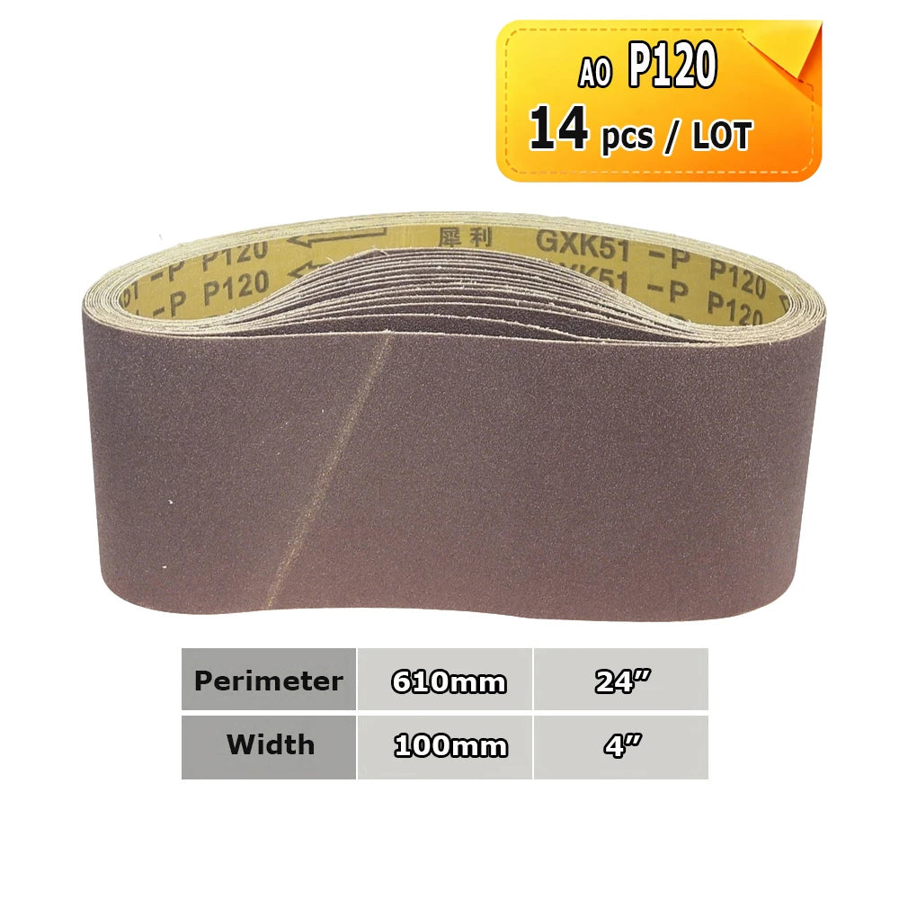 610x100mm Sanding Belts Zirconia Ceramic Aluminum Oxide Abrasive Bands 24"x3.9" for Knife Steel Wood Grinding Polishing
