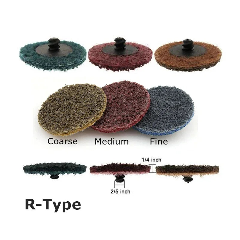 2"/3" R-Type Quick Change Non-woven Nylon Linen Abrasive Sanding Disc for Metal Deburring Finishing Brushing Polishing