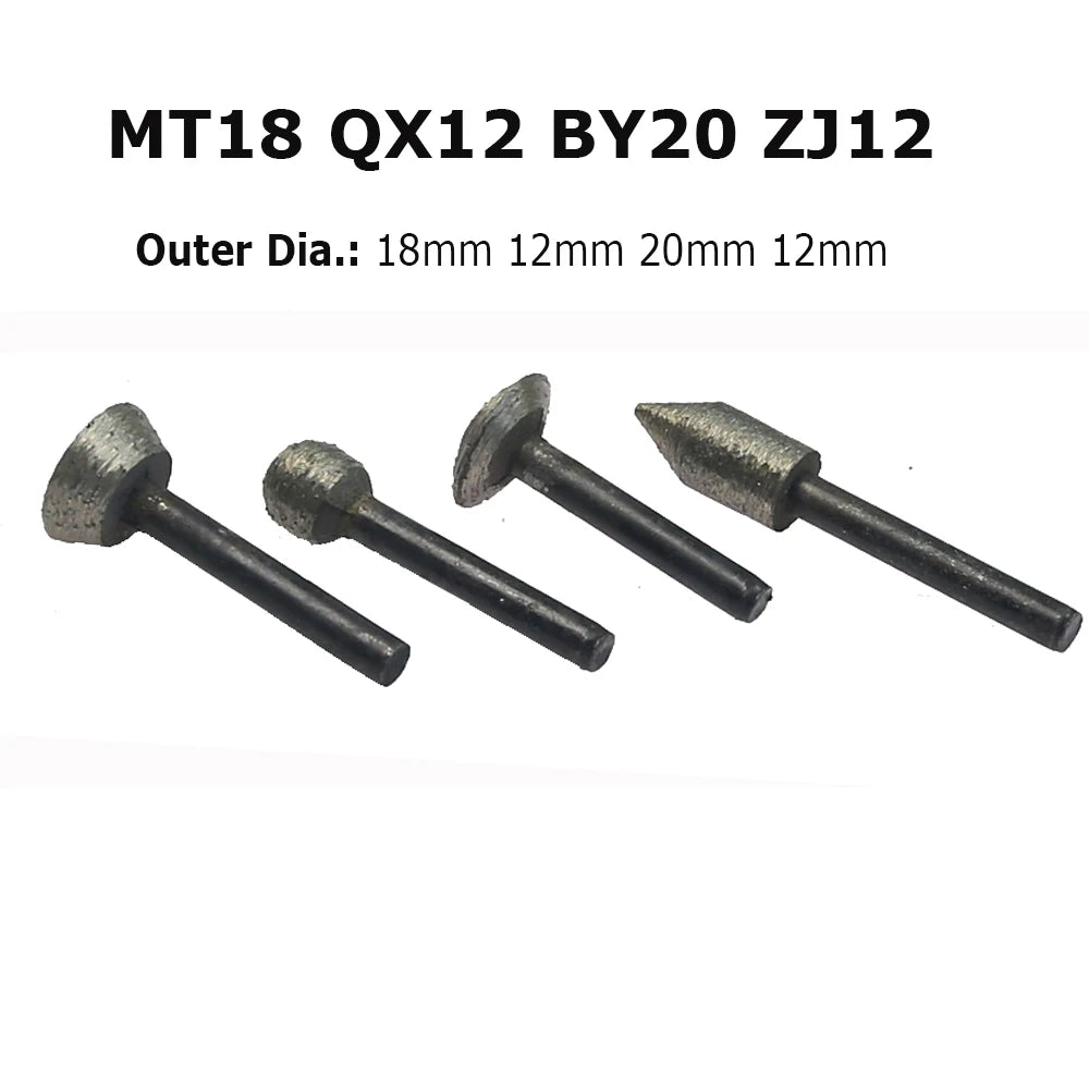 Sintered Diamond Grinding Heads 6mm Shank Mounted Bits for Stone Lettering Engraving Carving Cutting Polishing