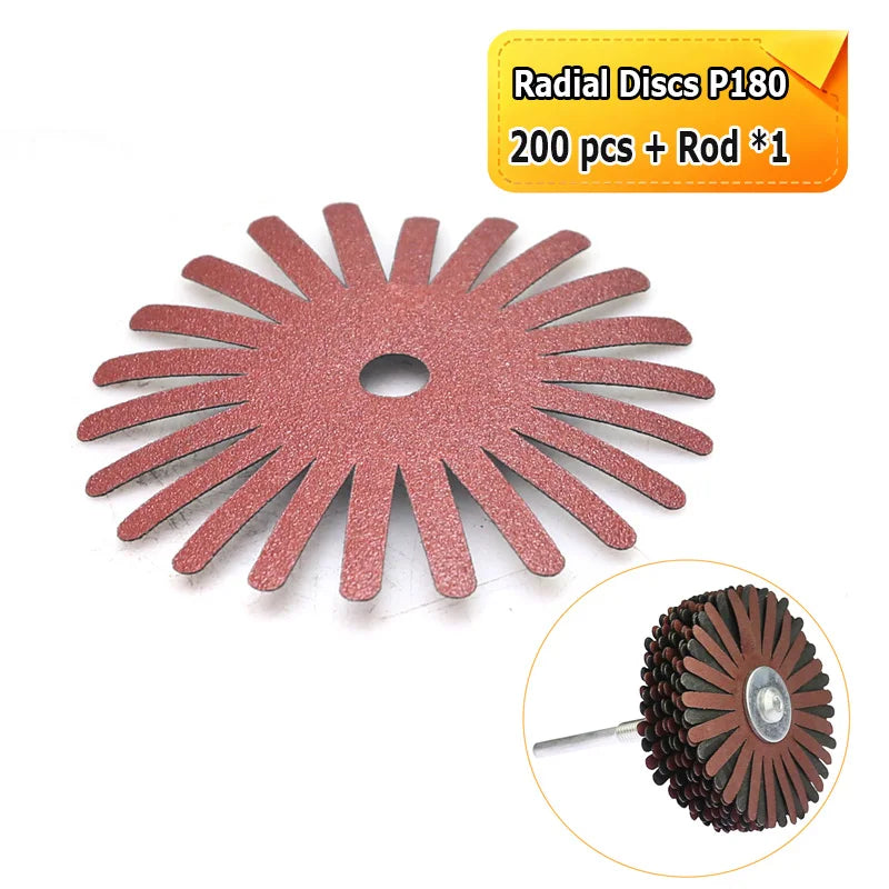 3"/80mm Radial Sanding Cloth Strips Discs Drill Polishing Wheel Brush for Wood Carving