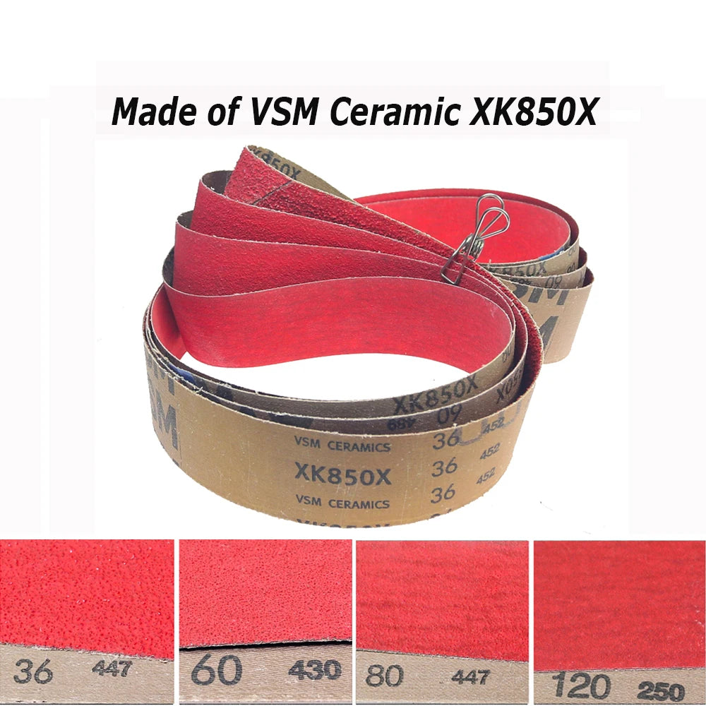 1220x50mm Abrasive Sanding Belts 2x48", Ceramic, Zirconia, Aluminum Oxide for Metal Wood Grinding Polishing