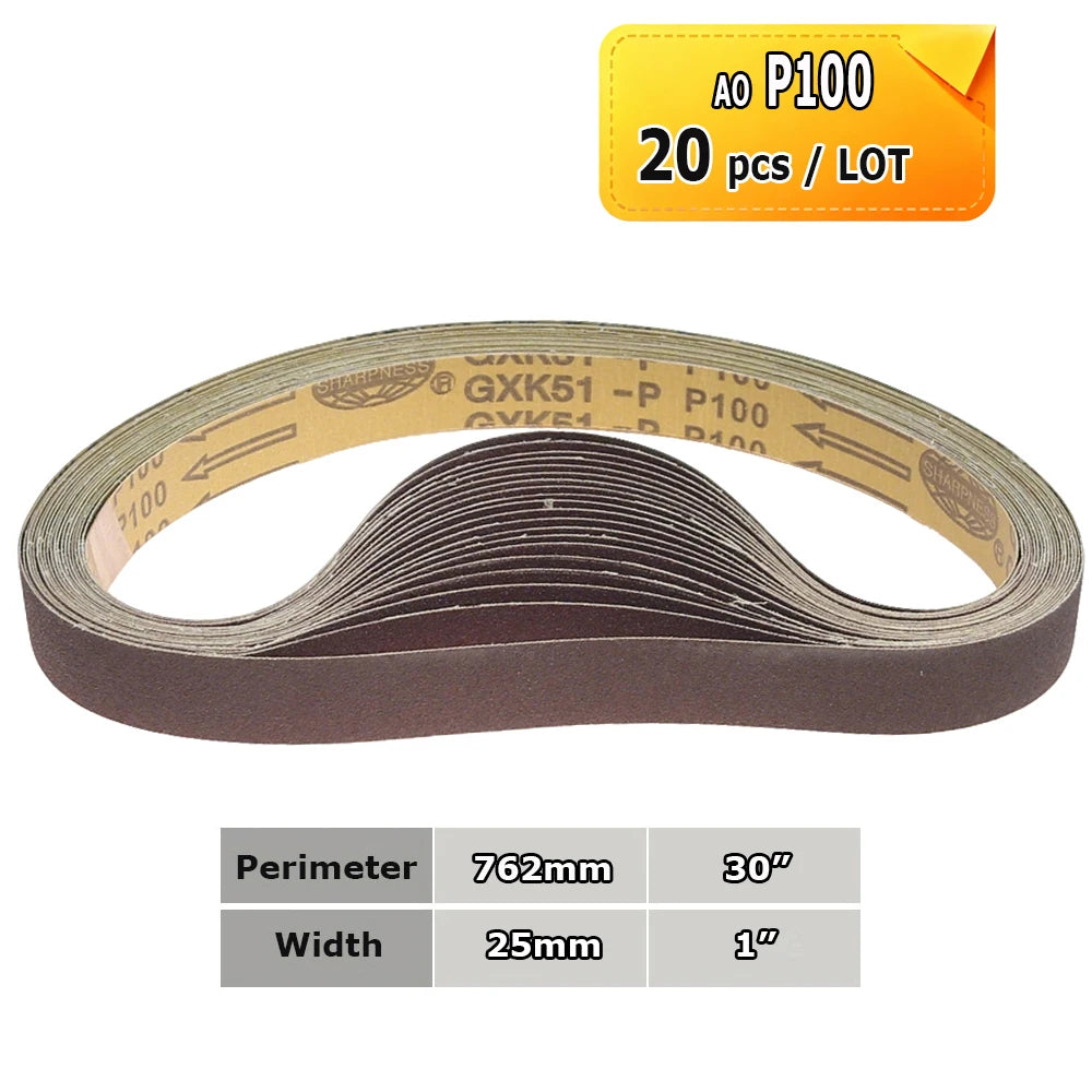 762x25mm Abrasive Sanding Belts 1x30 inch Belt Sander Bands Ceramic P36 - AO P1500, A3 - A65, Zirconia, Non-woven, Felt