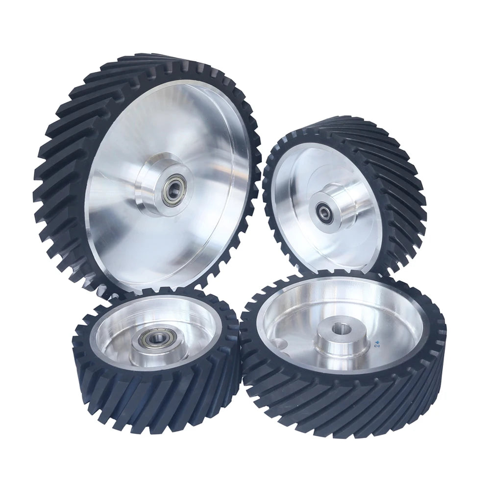 75mm 3in. Width Rubber Idler Wheel Belt Grinder Contact Wheel Drive Pulley Roller 350-150mm
