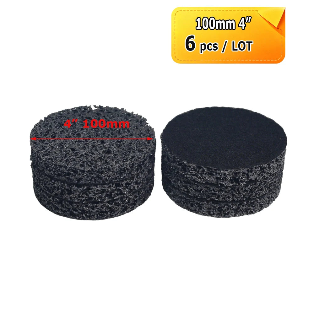 2" - 7" Abrasive Sanding Discs Black Poly Strip P36 Non-woven Polishing Pad P180 P320 P600 Wool Felt Buffing Disk Wax