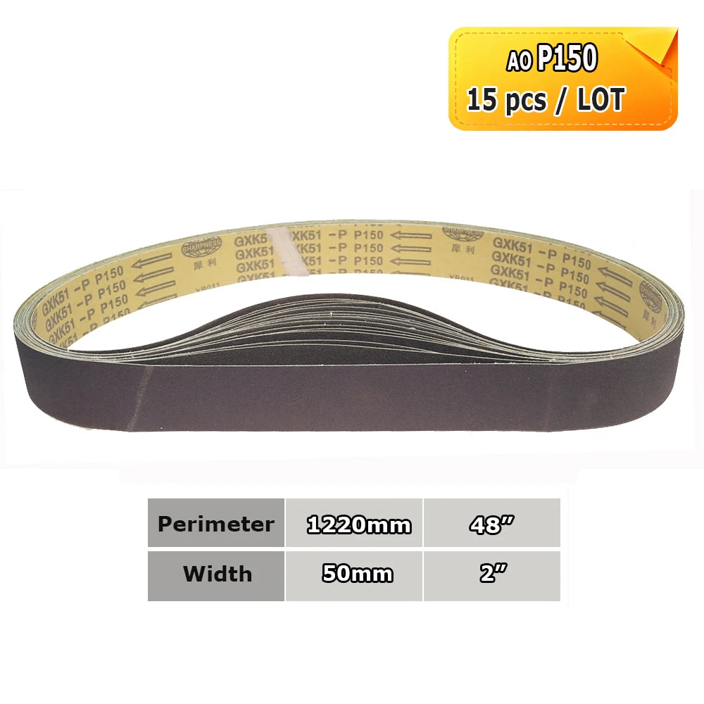 1220x50mm Abrasive Sanding Belts 2x48", Ceramic, Zirconia, Aluminum Oxide for Metal Wood Grinding Polishing