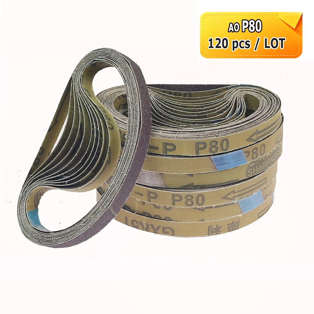 330x10mm Sanding Bands Belts Mini Portable Belt Sander Grinder Accessories AO ZA Non-woven Nylon for Metal Wood Polishing
