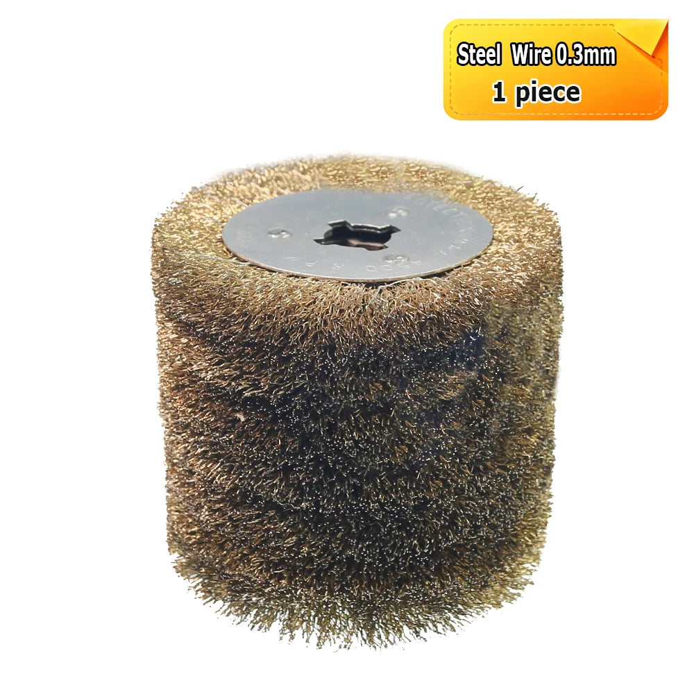 120x100x19mm Woodworking Drum Grinding Polishing Waxing Wheels - Abrasive Wire, Sand cloth Strips, Steel Wire, Horsehair, Sisal
