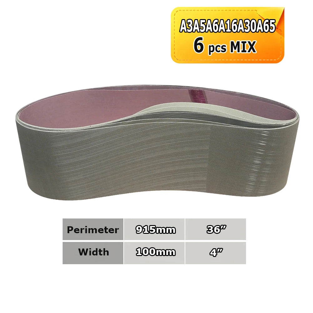 915x100mm Abrasive Sanding Belts 4"x36" Polishing Bands, Non-woven Nylon Fiber, Wool Felt, 305EA A3 A5, 237AA A6 A16 A30 A65