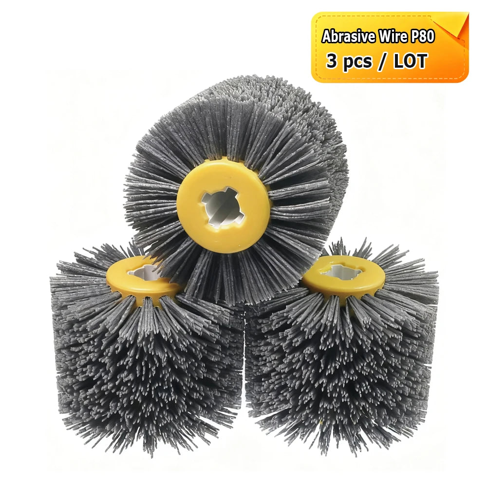 120x100x19mm Woodworking Drum Grinding Polishing Waxing Wheels - Abrasive Wire, Sand cloth Strips, Steel Wire, Horsehair, Sisal