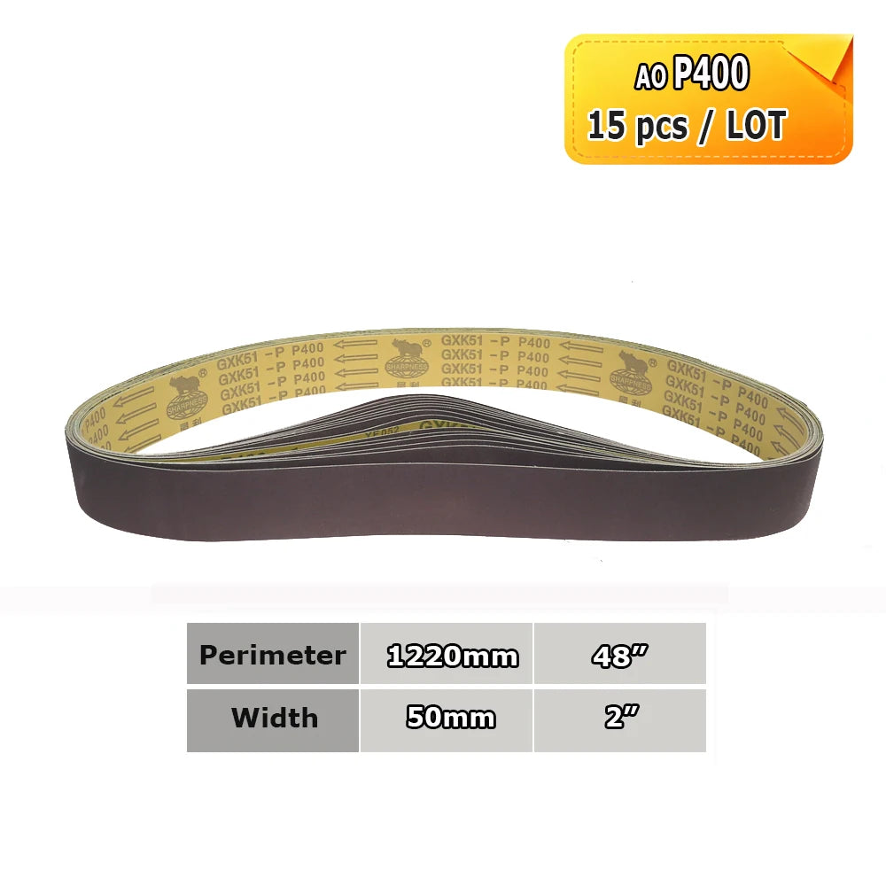 1220x50mm Abrasive Sanding Belts 2x48", Ceramic, Zirconia, Aluminum Oxide for Metal Wood Grinding Polishing