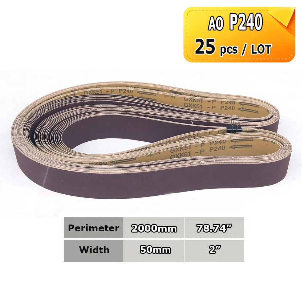 Sanding Belts 50x2000mm Knife Making Abrasive Bands Ceramic Zirconia Aluminum Oxide P36-P1500