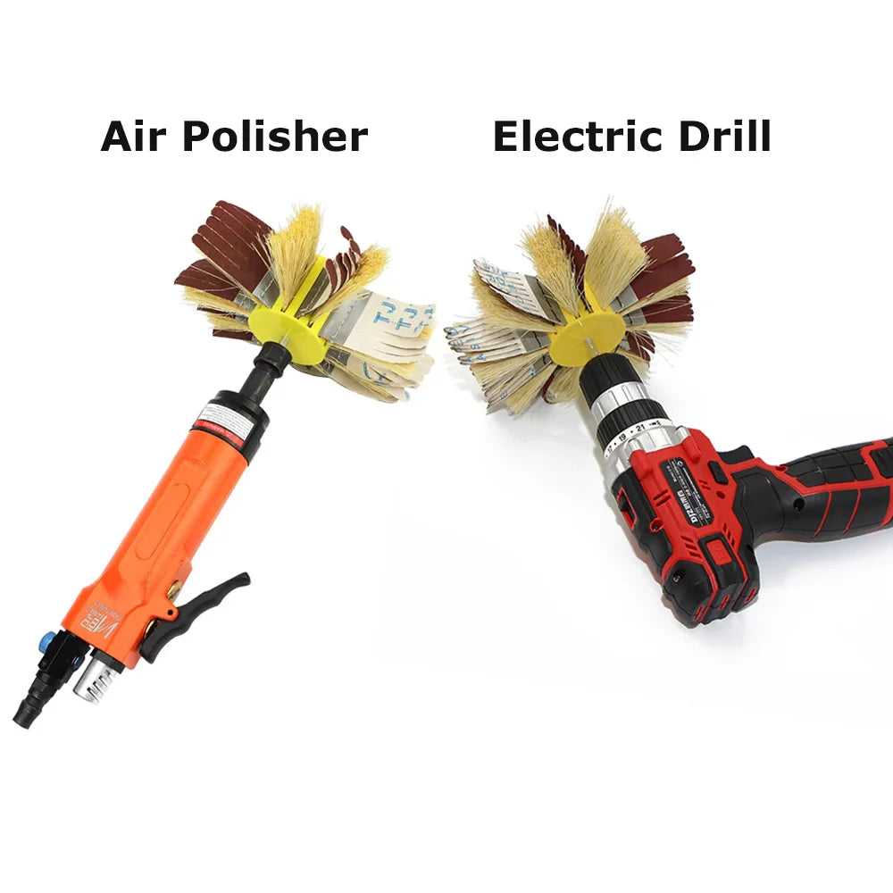 6" 150mm Woodworking Polishing Brush Wheel Drill Electric Grinder Accessories - Sanding Cloth Strips, Abrasive Wire, Sisal