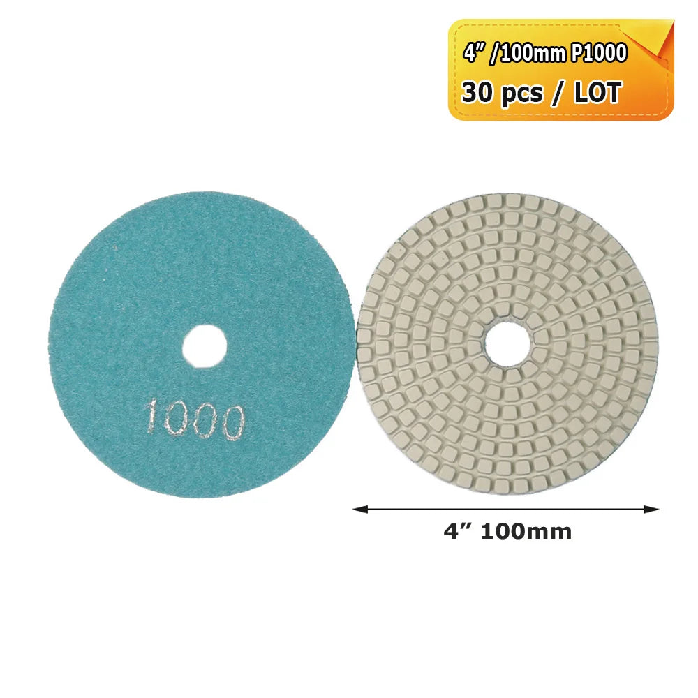 3"/4" Wet Grinding Discs Flexible Diamond Stone Polishing Pads for Ceramic Tiles Marble Finish