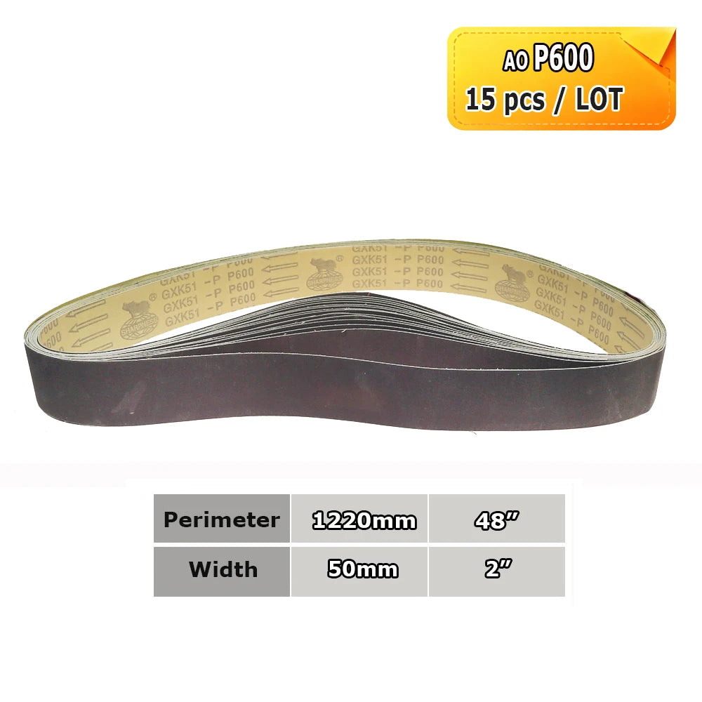 1220x50mm Abrasive Sanding Belts 2x48", Ceramic, Zirconia, Aluminum Oxide for Metal Wood Grinding Polishing