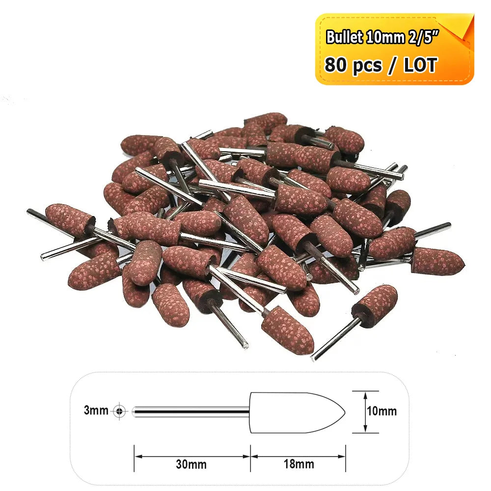 Dia. 4-12mm Sesame Grinding Heads Rubber with Abrasives Polishing Wheels Dremel Die Grinder Rotary Tools