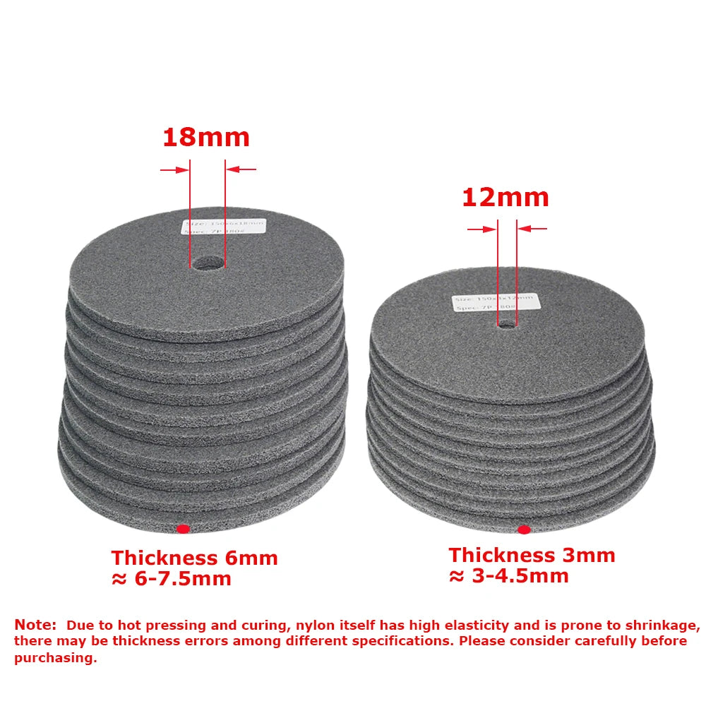 6"/150mm Ultra-thin Nylon Fiber Polishing Wheel Stainless Steel Weld Groove Grinding Angle Grinder Grinding Disc