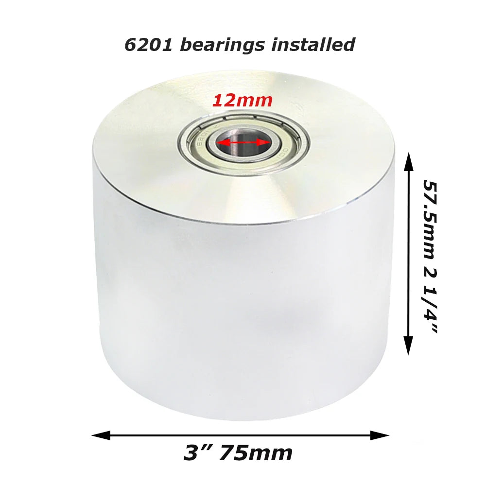50-200mm Fully Aluminum Wheel Belt Sander Grinder Contact Wheel Pulley Drive Active Idler Wheel