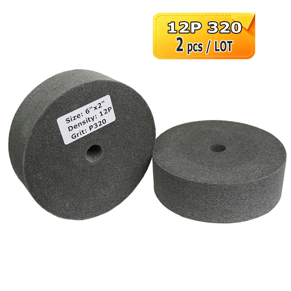 6 Inch Nylon Polishing Wheel 150x50mm Non-Woven Abrasive Buffing Pad for Metal Stainless Steel Aluminum Surface Finishing