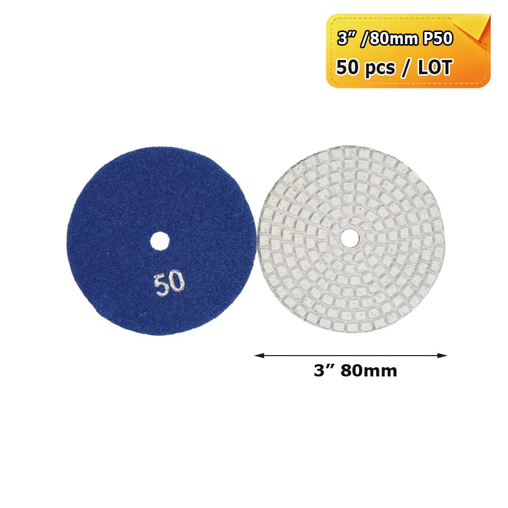 3"/4" Wet Grinding Discs Flexible Diamond Stone Polishing Pads for Ceramic Tiles Marble Finish