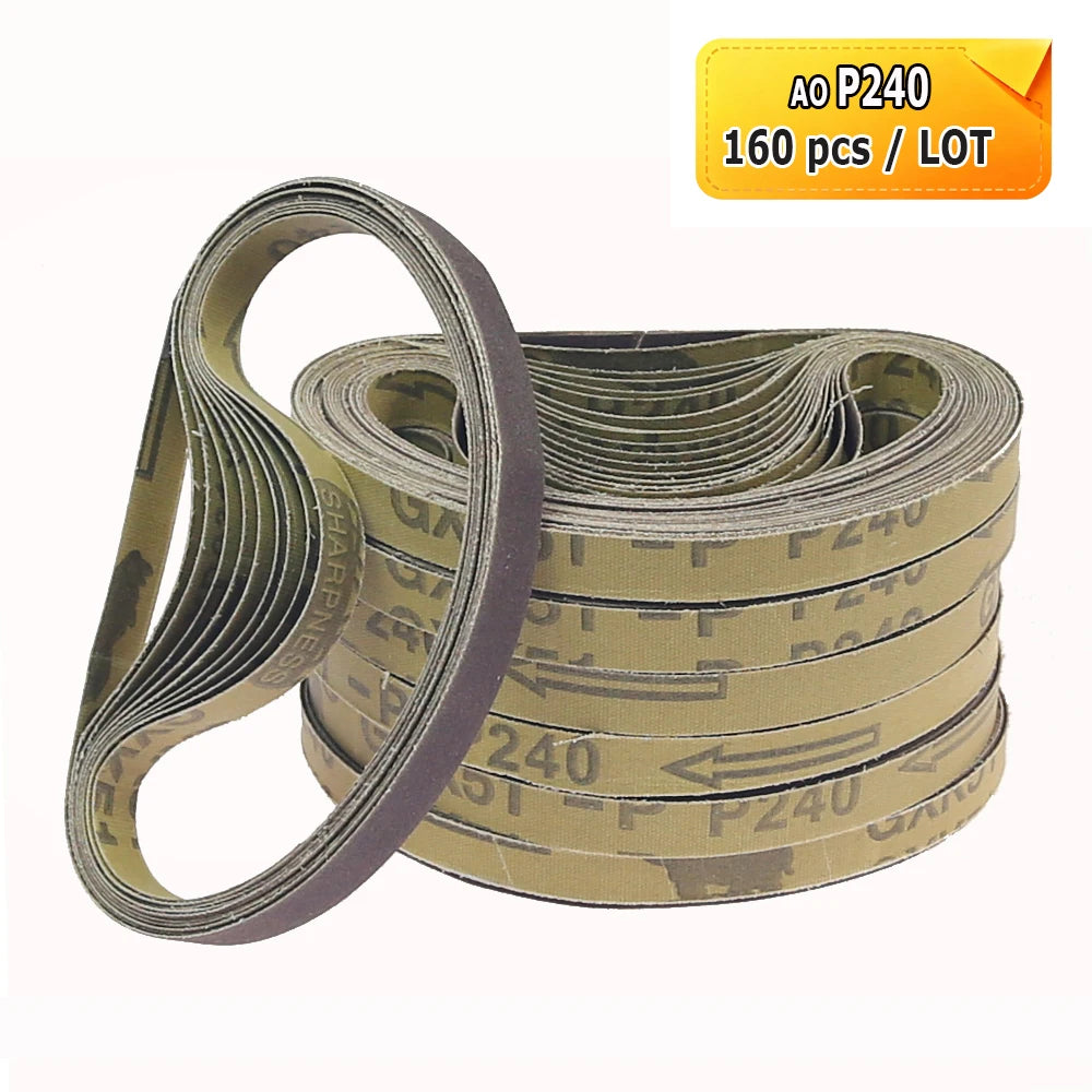 330x10mm Sanding Bands Belts Mini Portable Belt Sander Grinder Accessories AO ZA Non-woven Nylon for Metal Wood Polishing