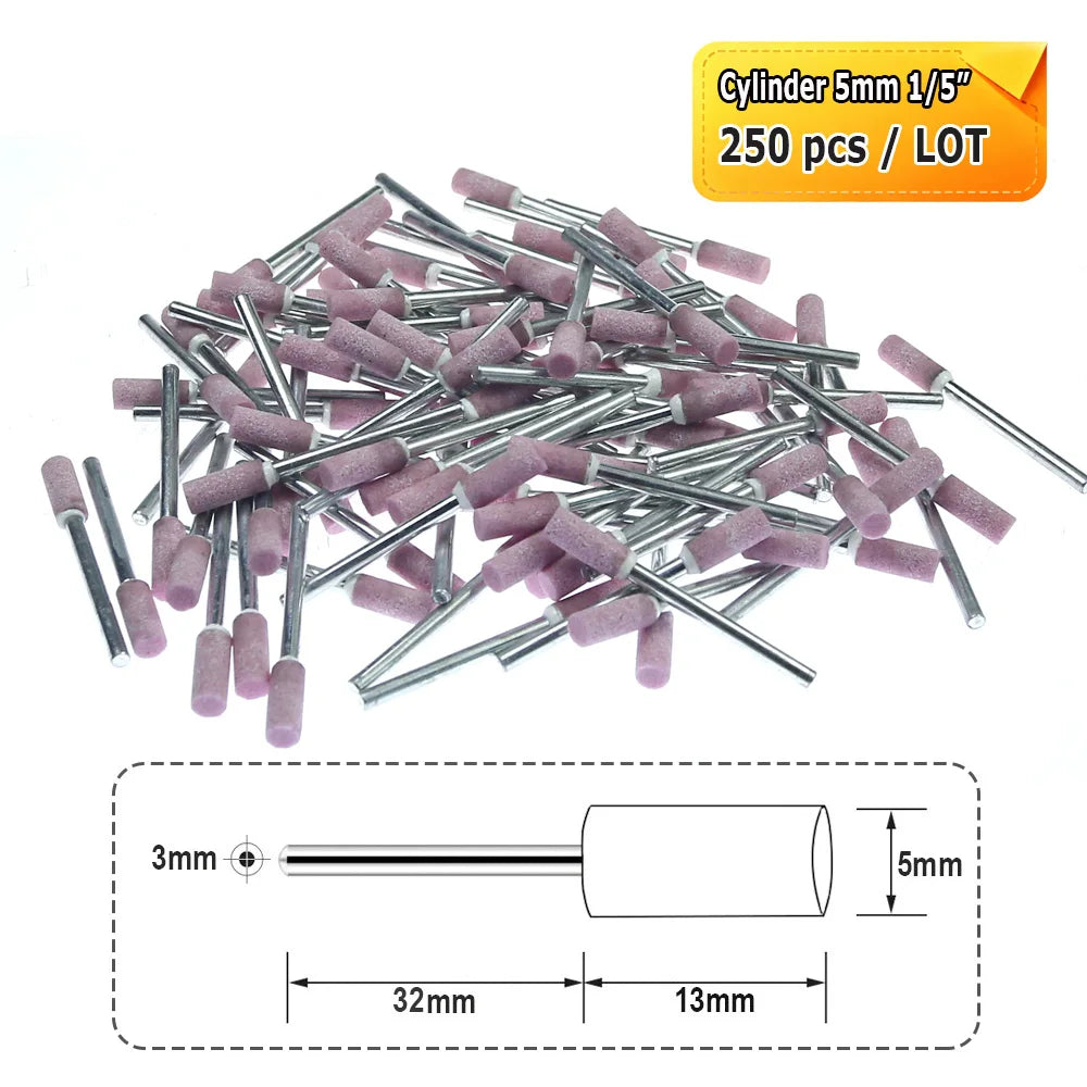 Dia. 4mm-12mm Red Corundum Grinding Stone Heads 3mm Shank Mounted Abrasive Wheel Metal Deburring Mould Polishing Dressing